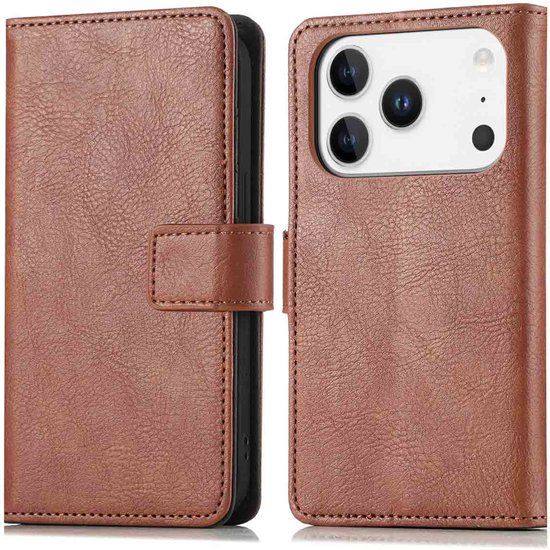 imoshion Hoesje - Geschikt voor Apple iPhone 17 Pro Max - Luxe Bookcase - Bruin