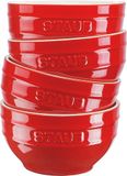 Staub Keramische kommenset, kom 4-delig kersenrood keramiek 12 cm 0,4 liter