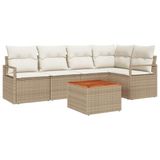 vidaXL - Tuinbank - Set - 6 - st - Beige - en - Crème - poly - rattan