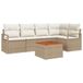 vidaXL - Tuinbank - Set - 6 - st - Beige - en - Crème - poly - rattan