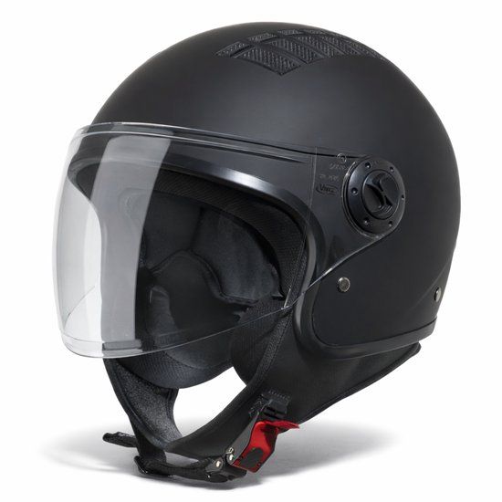 VINZ Helmets VINZ Como Jethelm met Vizier - Mat Zwart - S