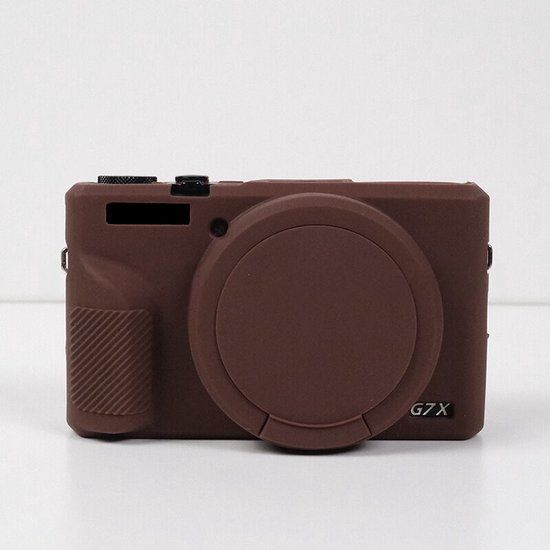 Merkloos LISM Bruine siliconen camerahoes voor Canon G7X Mark III