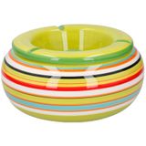 Merkloos / Sans marque Storm Asbak - in mooie groene kleuren combinatie - D13 cm - Keramiek - Strepen