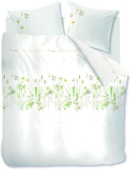 Marjolein Bastin Amaryllis Dekbedovertrek - Eenpersoons - Wit - Katoen - 140 x 200/220 cm