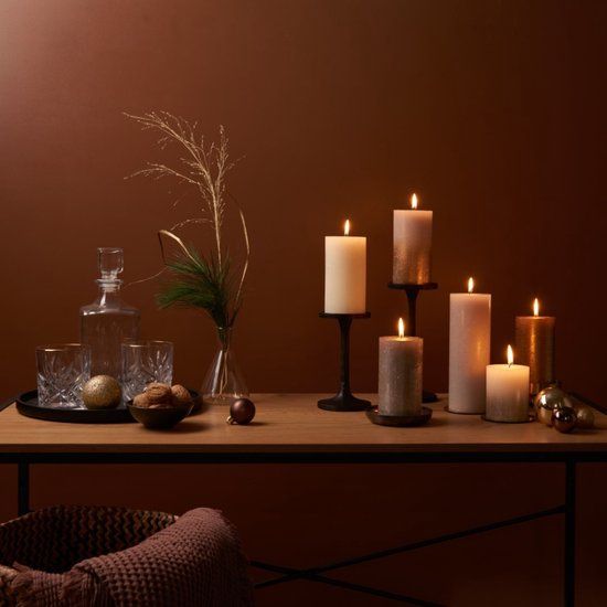 Bolsius Rustiek Stompkaars Shimmer - Copper - 80/68 - 1 stuk