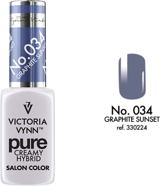 VICTORIA VYNNâ„¢ Gel Nagellak - Gel Polish - Pure Creamy Hybrid - 8 ml - Graphite Sunset - 034 - Blauw