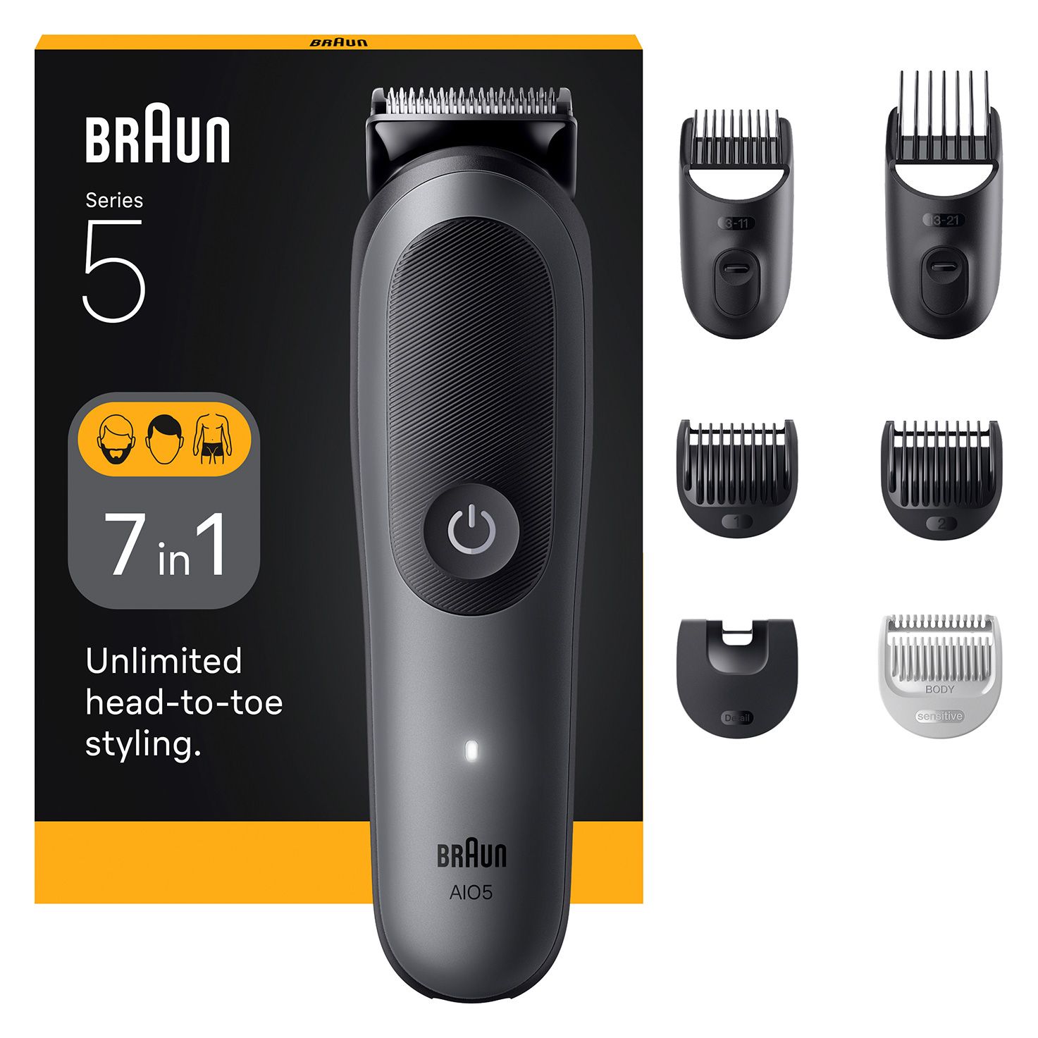 Braun AIO5520 - Baardtrimmer - Zwart/Grijs