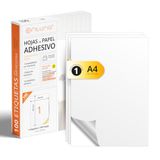 OFITURIA Etiqueta Adhesiva, Papel de Pegatina para Imprimir, con Papel Adhesivo Permanente y Fácil Despegue, Color Blanco, 100 Hojas, A4