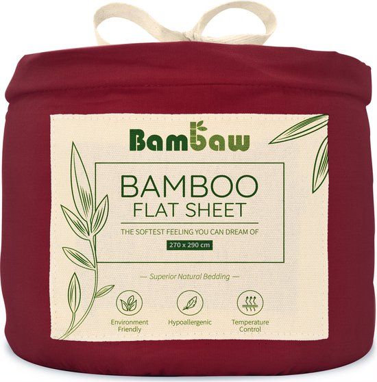 Bamboe Laken 270x290cm - Bourgondy - Extra Breed