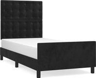 vidaXL Bedframe met hoofdeinde fluweel zwart 90x200 cm