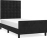 vidaXL Bedframe met hoofdeinde fluweel zwart 90x200 cm