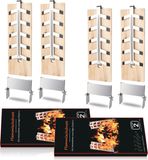 Merkloos Barbecue grill plank Smoky Grillplank Flame zalmplank set van 4 houten borden. Verstelbare vlamzalmhouder rookplank