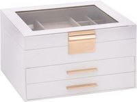 vidaXL Sieradendoosje 3-laags 23x20,5x14 cm wit