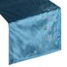 Eurofirany Tafelkleed tafelloper tafeldecoratie tafelband tafelkleed Kerstmis tafeldecoratie sterren fluweel, marineblauw, 40 x 140 cm