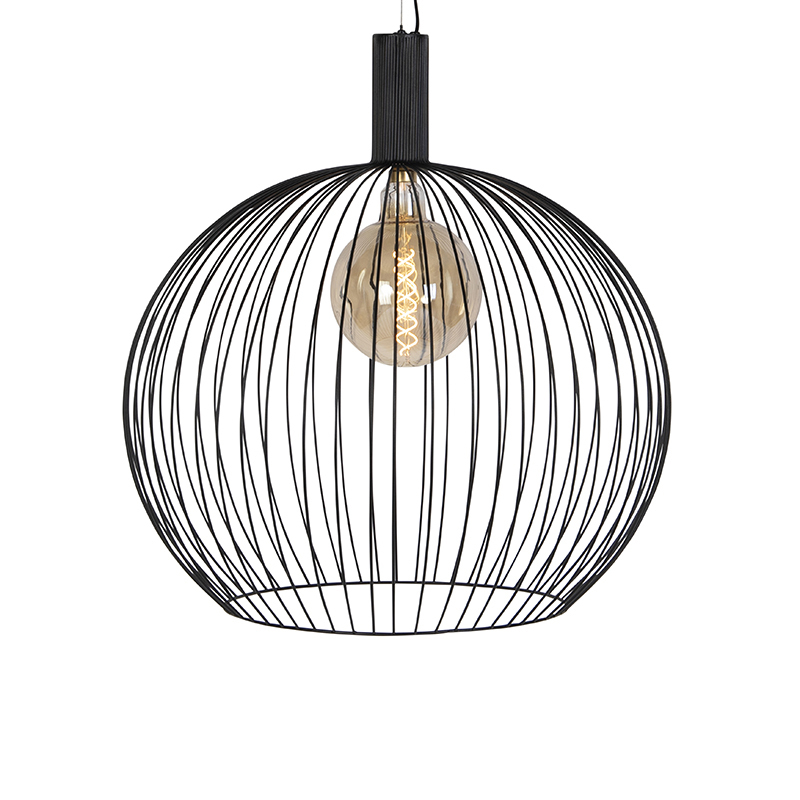 QAZQA Design hanglamp rond zwart 70 cm - Wire Dos