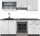 Vicco R-Line Complete keukeneenheid – 200 cm zonder werkblad Wit hoogglans/antraciet