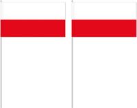 Merkloos / Sans marque Suthor Papierverarbeitung Gmbh & Co Kg Zwaaivlaggetjes Polen - Pakket van 40x stuks - 12 x 24 cm - papier - landen versiering - supporters - stokje 40 cm