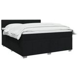 vidaXL Boxspringbed met matras, zwart, 140 x 200 cm, gestoffeerd