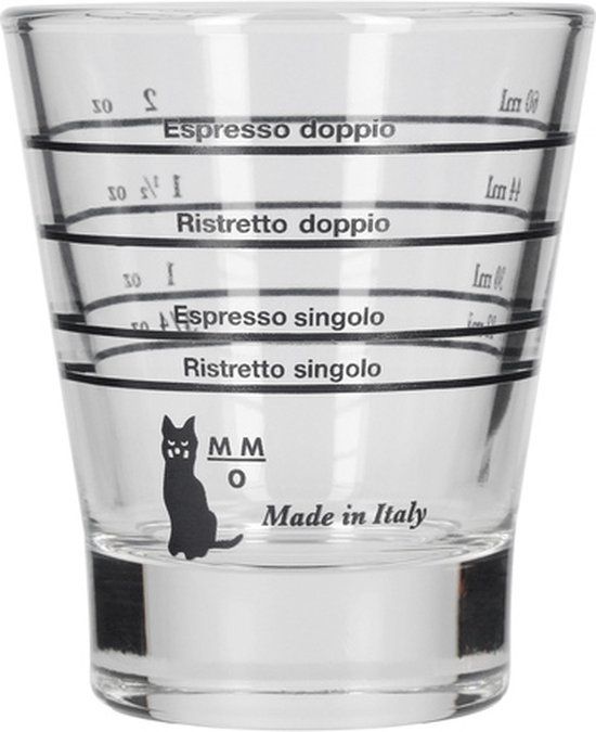 Motta Espresso Shotglas - 6cl - Zwart/Glas