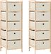 vidaXL Opbergrekken met 5 stoffen manden 2 st cederhout beige