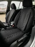 BREMER SITZBEZÜGE Autostoelhoezen, compatibel met Honda E-bestuurder en passagiersset vanaf 2019, autostoelhoezen, hoezen, set van 2 stuks, in zwart/witte naad