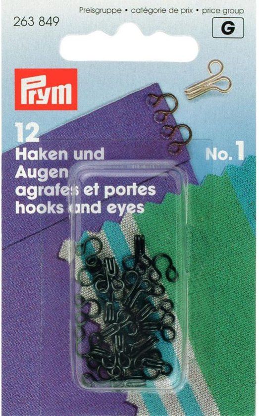 Prym Haken en ogen Messing Zwart No. 1