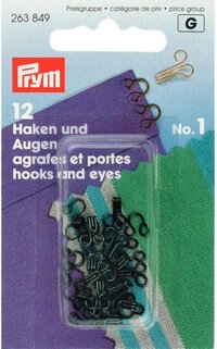 - Prym Haken en ogen Messing Zwart No. 1