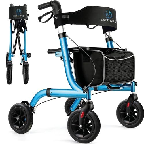 Safe Age® Rollator Lichtgewicht Opvouwbaar - Zitfunctie - Blauw
