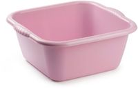 Plasticforte teiltje/afwasbak - vierkant - kunststof - 10 liter - 36 x 34 x 15 cm - Oud roze