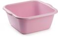 Plasticforte teiltje/afwasbak - vierkant - kunststof - 10 liter - 36 x 34 x 15 cm - Oud roze