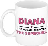 Bellatio Decorations naam cadeau mok - Diana - Woman Myth Supergirl - koffiemok - 300 ml - collega - moederdag