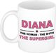 Bellatio Decorations naam cadeau mok - Diana - Woman Myth Supergirl - koffiemok - 300 ml - collega - moederdag