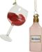 Decoris Boules de Noël - Gin Tonic et verre - verre - 12 cm - 2 pièces