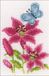Vervaco PN-0157101 bloemen & vlinders 3-delige set miniaturen borduurpakket tellpatroon, katoen, meerkleurig, ca. 8 x 12 cm.