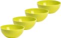 Plasticforte kommetjes/schaaltjes - 4x - dessert/ontbijt - kunststof - D12 x H5 cm - groen - BPA vrij