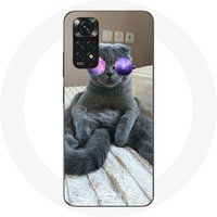 Maniacase Etui voor Xiaomi Redmi Note 11 4G Kat met paarse bril