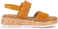 Gabor Dames Platte Sandalen Oranje Suède Plateau Klittenband 40
