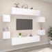 Maison Exclusive - meuble TV, 8 pièces, blanc, en panneau de particules
