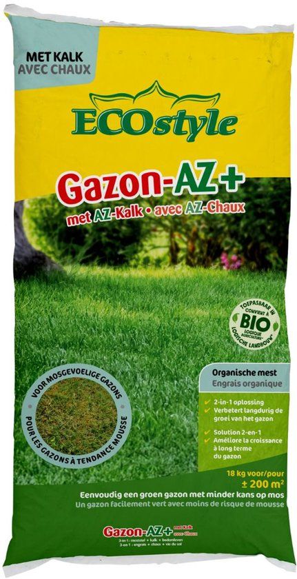 ECOstyle Gazon-AZ+ met AZ-Kalk - 18 KG