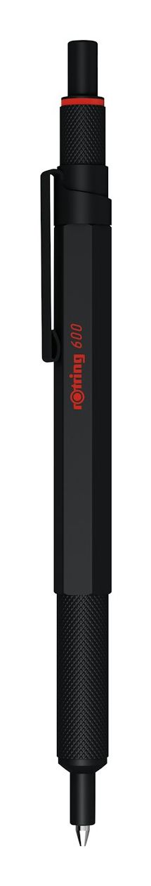 Rotring 600 Retractable Gel Pen | Black | Metal Body | 1-Pack