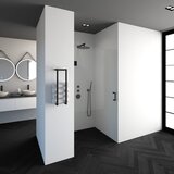 Saniclass Create douchedeur 100x200cm profielloos met antikalk en 8mm veiligheidsglas zwart mat