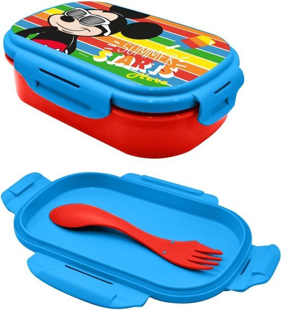 Mickey Mouse lunchbox met bestek