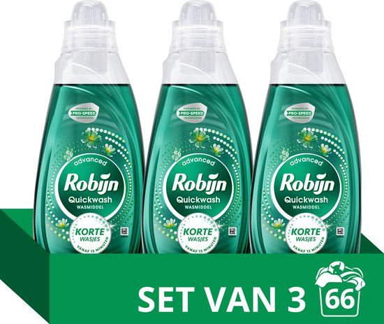 Robijn Quickwash Spring Blossom Vloeibaar Wasmiddel - 66 wasbeurten - 3 flessen