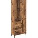 Buffet Haut Armoire Bois Ancien 69,5 X 34 X 180 Cm Bois D'Ingénierie