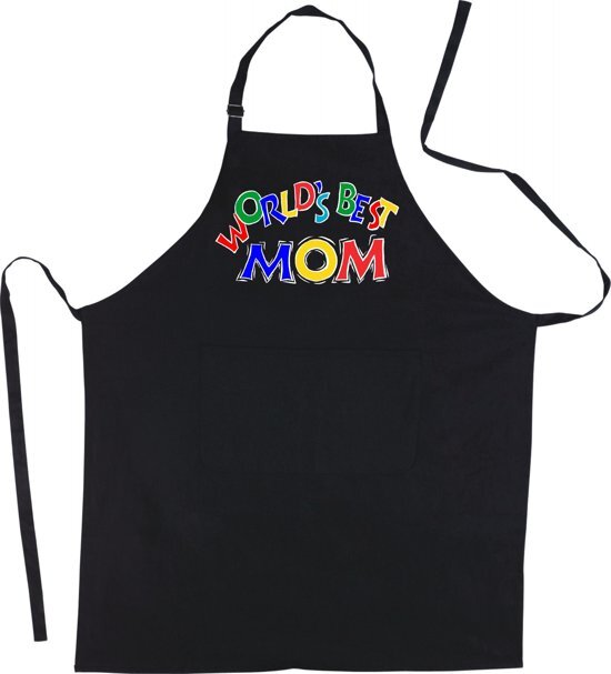 mijncadeautje - Schort - World s Best Mom - mooie en exclusieve keuken- of barbecueschort - 90% polyester en 10% katoen - zwart