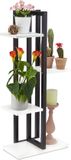 Relaxdays support de plantes métal - 4 étagères - intérieur - 93x42,5x22,5 cm - blanc