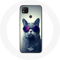 Maniacase Etui voor Xiaomi Redmi 9C kattenbril stijl