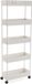 Meuble d'appoint pour salle de bain, chariot de rangement ou chariot, avec 5 étagères et roulettes, dimensions (H x L x L) 116 x 18 x 40 cm, ABS et plastique, couleur : blanc