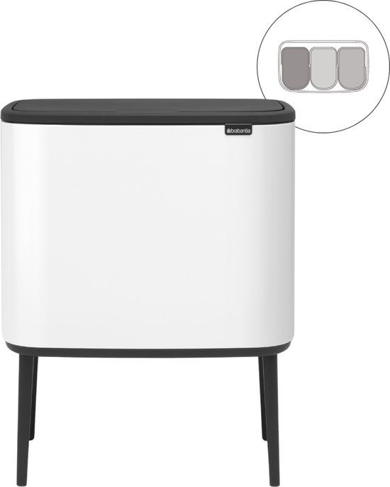 Brabantia Bo Touch Bin Prullenbak - 33 Liter - White