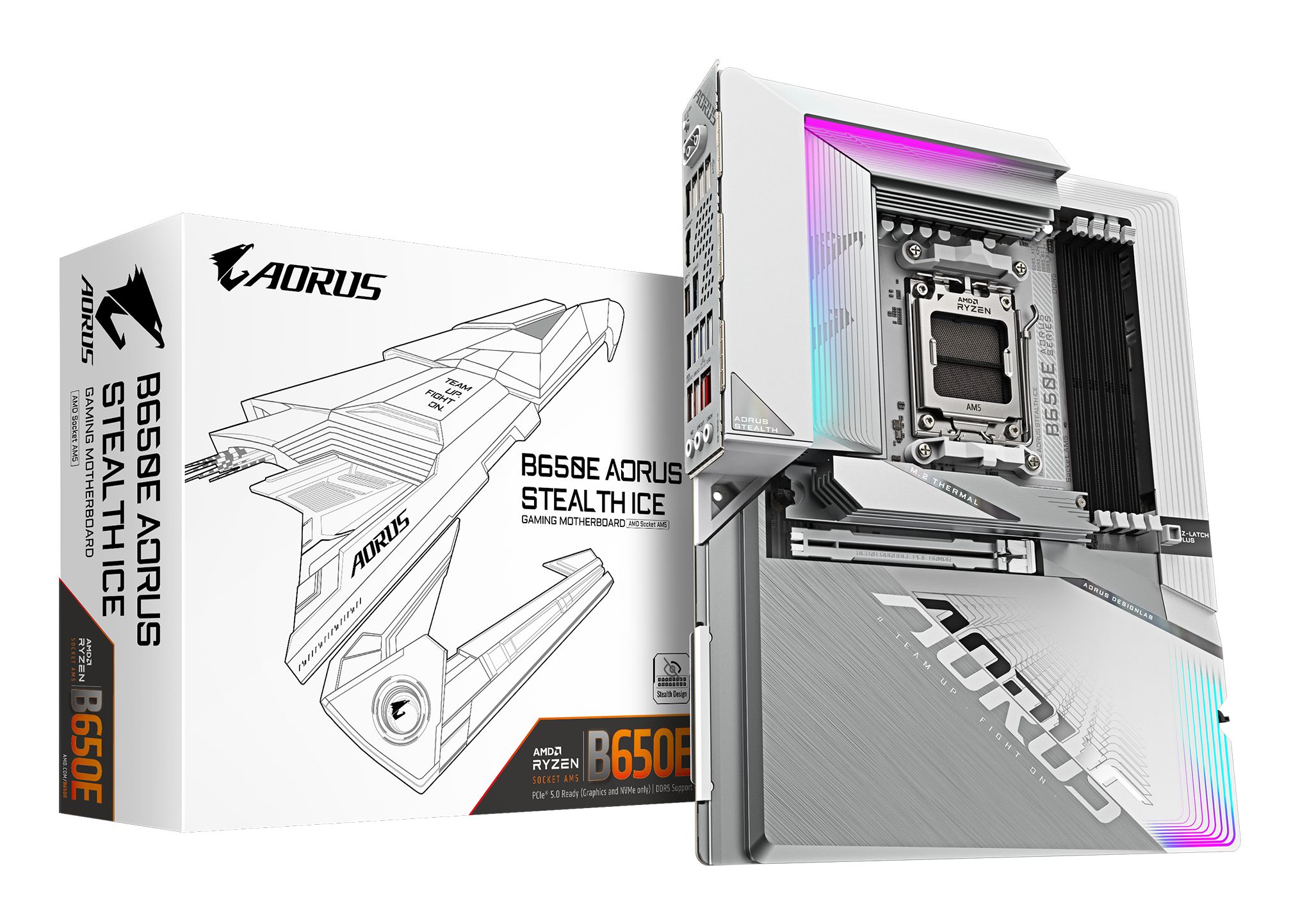 GIGABYTE B650E AORUS STEALTH ICE Motherboard - AMD B650, Socket AM5, ATX